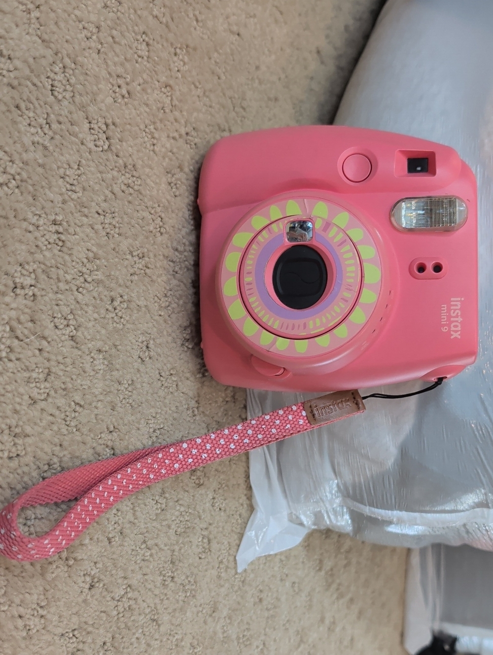 Instax mini 9 Pink Instant Camera with 9 Empty Photos In Cartron
